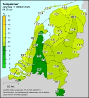 Weerkaart KNMI Temperatuur