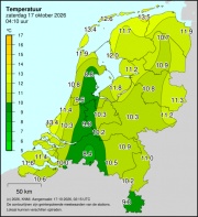 Weerkaart KNMI Temperatuur