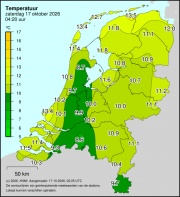 Weerkaart KNMI Temperatuur