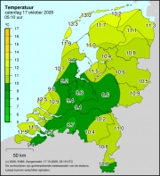 Weerkaart KNMI Temperatuur