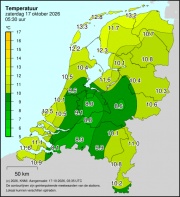 Weerkaart KNMI Temperatuur