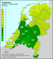 Weerkaart KNMI Temperatuur