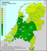 Weerkaart KNMI Temperatuur
