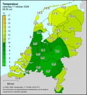 Weerkaart KNMI Temperatuur