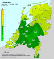 Weerkaart KNMI Temperatuur