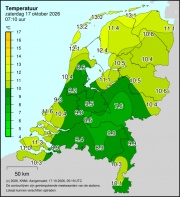 Weerkaart KNMI Temperatuur