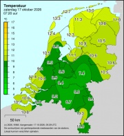 Weerkaart KNMI Temperatuur