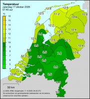 Weerkaart KNMI Temperatuur