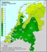 Weerkaart KNMI Temperatuur
