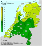 Weerkaart KNMI Temperatuur