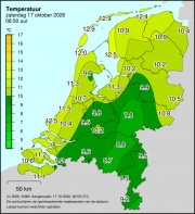 Weerkaart KNMI Temperatuur