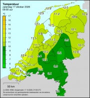 Weerkaart KNMI Temperatuur