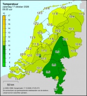 Weerkaart KNMI Temperatuur