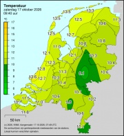 Weerkaart KNMI Temperatuur