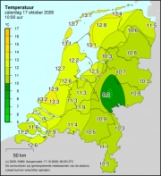 Weerkaart KNMI Temperatuur