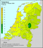 Weerkaart KNMI Temperatuur