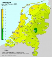 Weerkaart KNMI Temperatuur