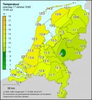 Weerkaart KNMI Temperatuur
