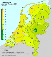 Weerkaart KNMI Temperatuur