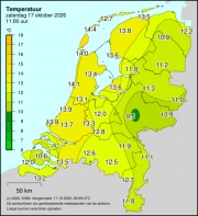 Weerkaart KNMI Temperatuur