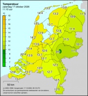 Weerkaart KNMI Temperatuur