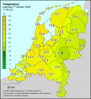 Weerkaart KNMI Temperatuur