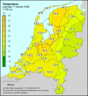 Weerkaart KNMI Temperatuur