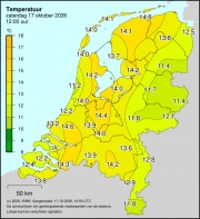 Weerkaart KNMI Temperatuur