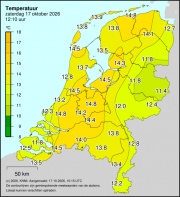 Weerkaart KNMI Temperatuur