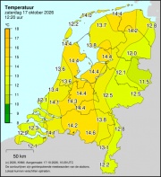 Weerkaart KNMI Temperatuur