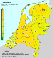 Weerkaart KNMI Temperatuur