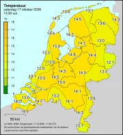 Weerkaart KNMI Temperatuur