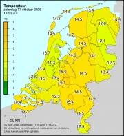 Weerkaart KNMI Temperatuur