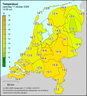 Weerkaart KNMI Temperatuur