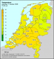 Weerkaart KNMI Temperatuur