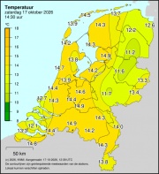 Weerkaart KNMI Temperatuur