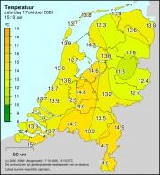Weerkaart KNMI Temperatuur