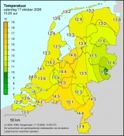 Weerkaart KNMI Temperatuur