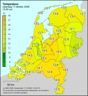 Weerkaart KNMI Temperatuur