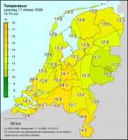 Weerkaart KNMI Temperatuur