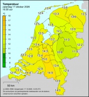 Weerkaart KNMI Temperatuur