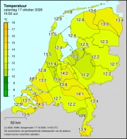 Weerkaart KNMI Temperatuur