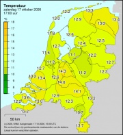 Weerkaart KNMI Temperatuur