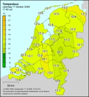 Weerkaart KNMI Temperatuur