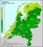 Weerkaart KNMI Temperatuur