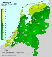 Weerkaart KNMI Temperatuur