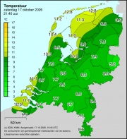 Weerkaart KNMI Temperatuur