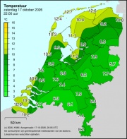 Weerkaart KNMI Temperatuur