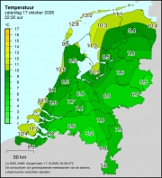 Weerkaart KNMI Temperatuur