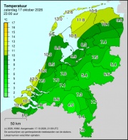 Weerkaart KNMI Temperatuur